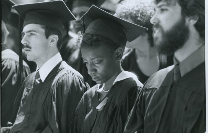 April Jeffries et al. at Commencement, 1981