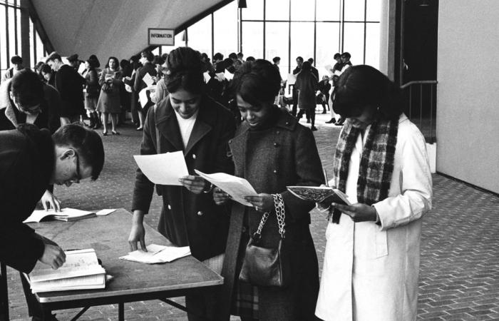 Three women students