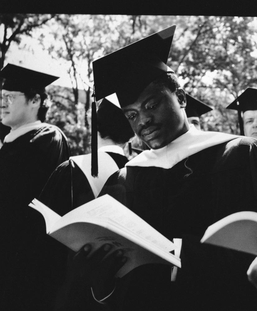 Graduate at commencement, 1988