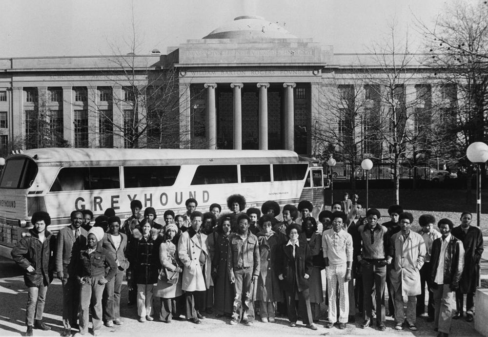 High school student visitors on Mass. Ave.