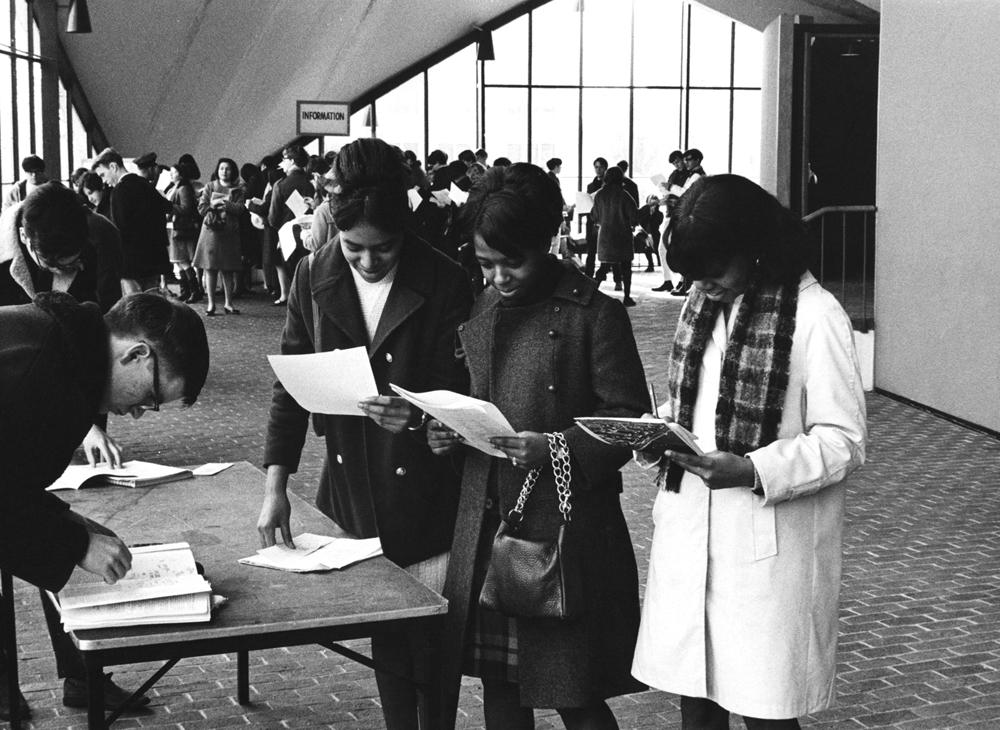 Three women students