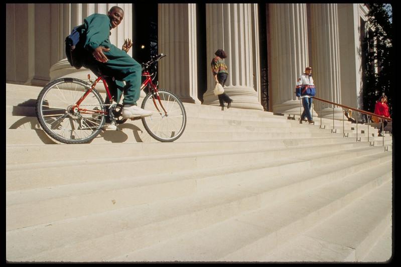 Students on steps in Killian Court, 2002 